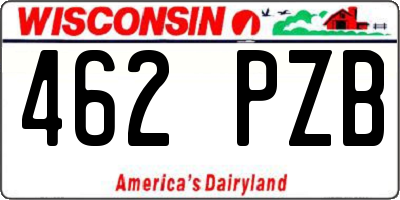 WI license plate 462PZB