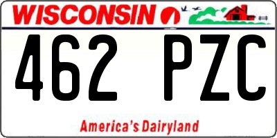 WI license plate 462PZC