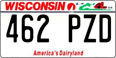 WI license plate 462PZD