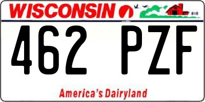 WI license plate 462PZF