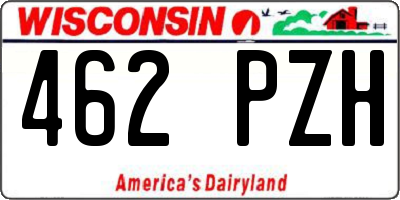WI license plate 462PZH