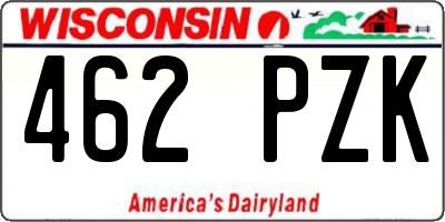 WI license plate 462PZK
