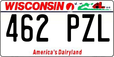 WI license plate 462PZL