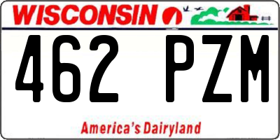 WI license plate 462PZM