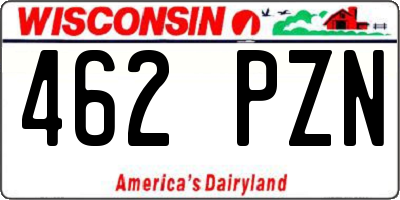 WI license plate 462PZN