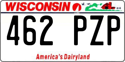 WI license plate 462PZP