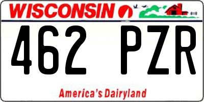 WI license plate 462PZR