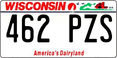 WI license plate 462PZS