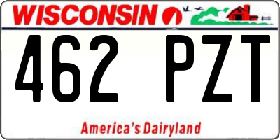 WI license plate 462PZT