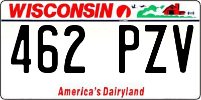 WI license plate 462PZV