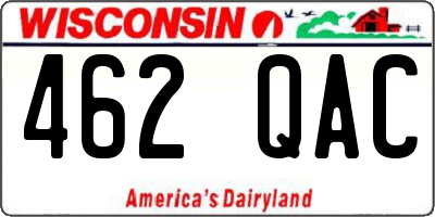 WI license plate 462QAC