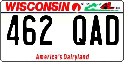 WI license plate 462QAD