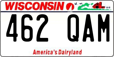 WI license plate 462QAM