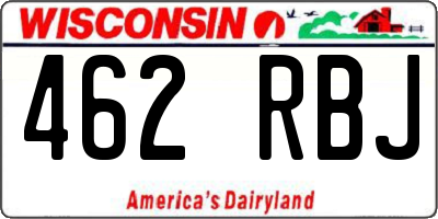 WI license plate 462RBJ