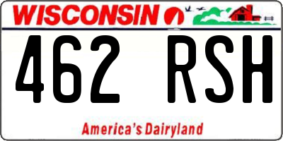 WI license plate 462RSH