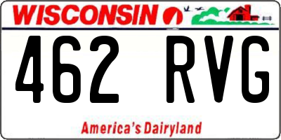WI license plate 462RVG
