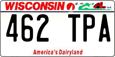 WI license plate 462TPA
