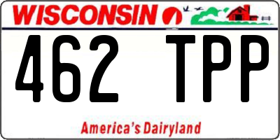 WI license plate 462TPP