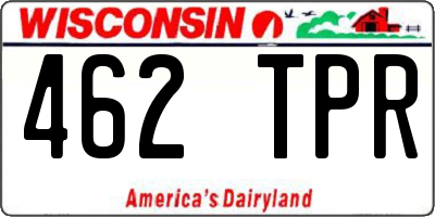 WI license plate 462TPR