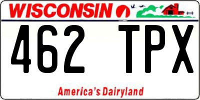 WI license plate 462TPX
