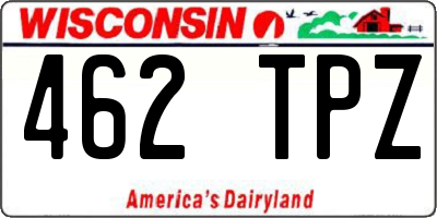 WI license plate 462TPZ