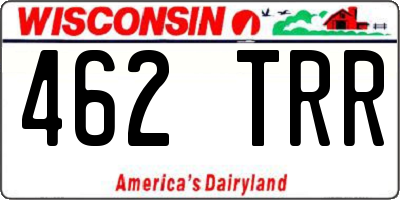 WI license plate 462TRR