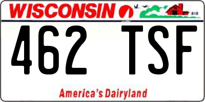 WI license plate 462TSF