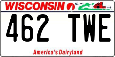 WI license plate 462TWE