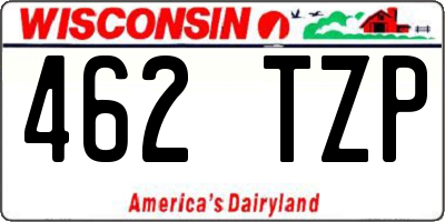 WI license plate 462TZP