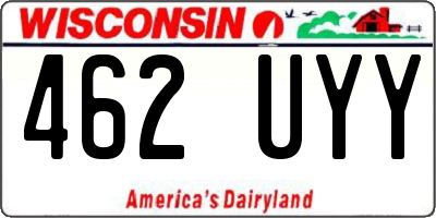 WI license plate 462UYY
