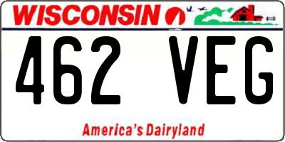 WI license plate 462VEG