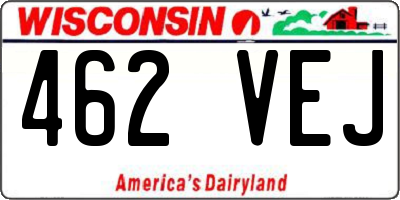 WI license plate 462VEJ