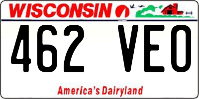 WI license plate 462VEO