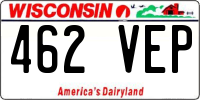 WI license plate 462VEP