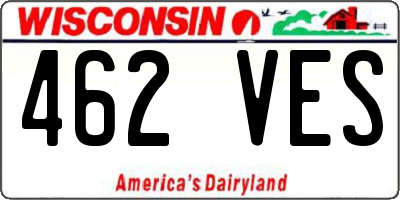 WI license plate 462VES