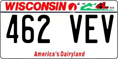 WI license plate 462VEV
