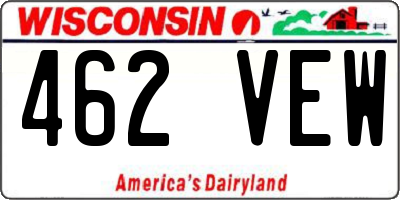 WI license plate 462VEW
