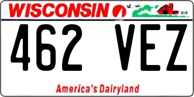 WI license plate 462VEZ