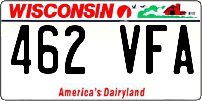 WI license plate 462VFA