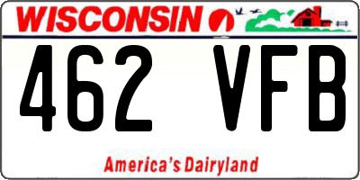 WI license plate 462VFB