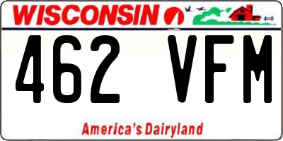 WI license plate 462VFM