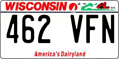 WI license plate 462VFN