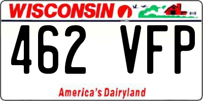 WI license plate 462VFP