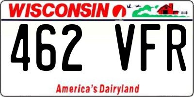 WI license plate 462VFR