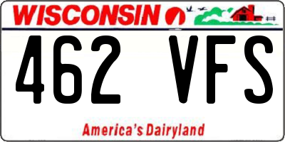 WI license plate 462VFS