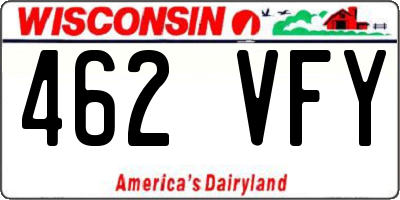 WI license plate 462VFY