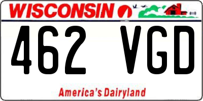 WI license plate 462VGD