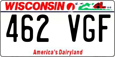 WI license plate 462VGF