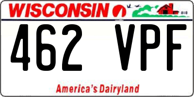 WI license plate 462VPF
