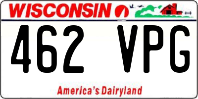 WI license plate 462VPG